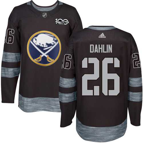 Men's Adidas Buffalo Sabres #26 Rasmus Dahlin Black 1917-2017 100th Anniversary Stitched NHL Jersey