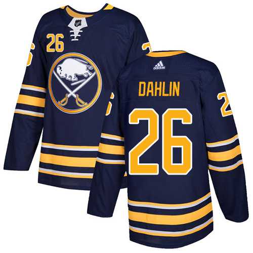 Men's Adidas Buffalo Sabres #26 Rasmus Dahlin Navy Blue Home Authentic Stitched NHL Jersey