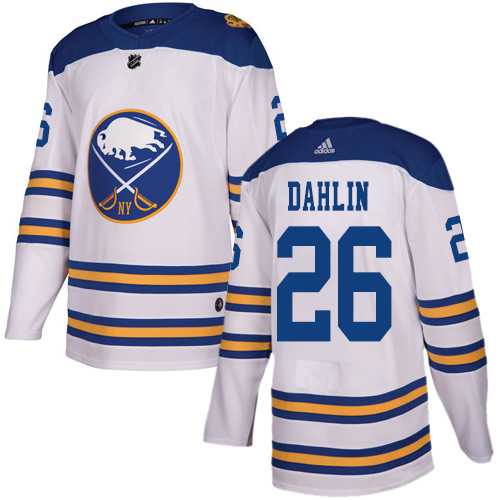 Men's Adidas Buffalo Sabres #26 Rasmus Dahlin White Authentic 2018 Winter Classic Stitched NHL Jersey