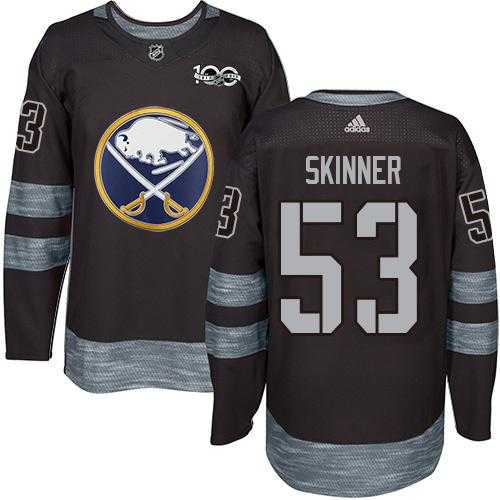 Men's Adidas Buffalo Sabres #53 Jeff Skinner Black 1917-2017 100th Anniversary Stitched NHL Jersey