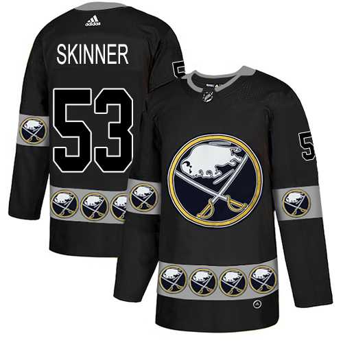 Men's Adidas Buffalo Sabres #53 Jeff Skinner Black Authentic Team Logo Fashion Stitched NHL Jersey