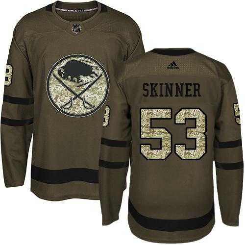 Men's Adidas Buffalo Sabres #53 Jeff Skinner Green Salute to Service Stitched NHL Jersey