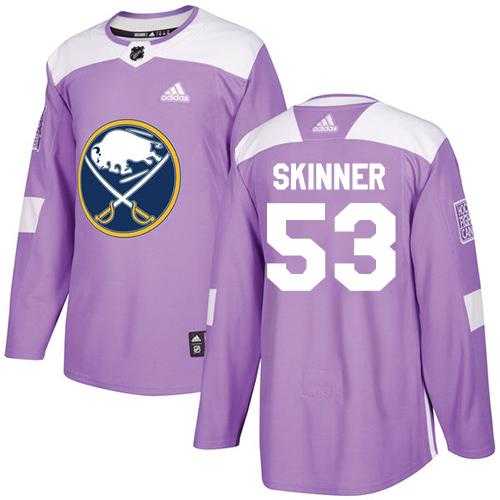 Men's Adidas Buffalo Sabres #53 Jeff Skinner Purple Authentic Fights Cancer Stitched NHL Jersey