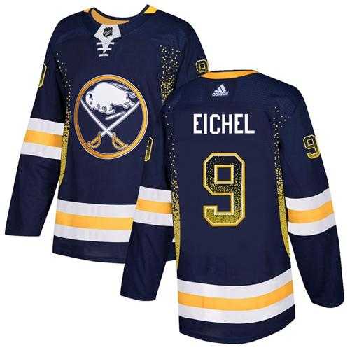 Men's Adidas Buffalo Sabres #9 Jack Eichel Navy Blue Home Authentic Drift Fashion Stitched NHL Jersey