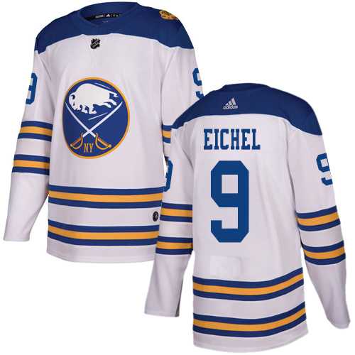 Men's Adidas Buffalo Sabres #9 Jack Eichel White Authentic 2018 Winter Classic Stitched NHL Jersey