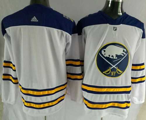 Men's Adidas Buffalo Sabres Blank White Road Authentic Stitched NHL