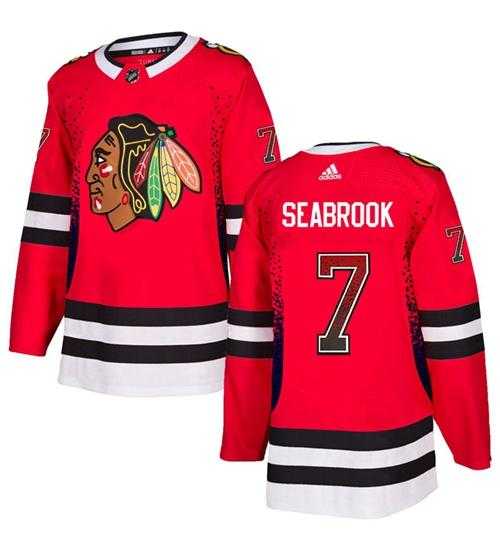 Men's Adidas Chicago Blackhawks #7 Brent Seabrook Red Home Authentic Drift Fashion Stitched NHL Jersey