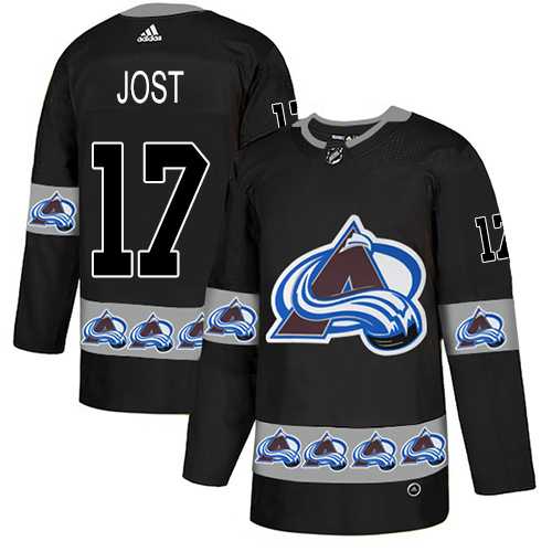 Men's Adidas Colorado Avalanche #17 Tyson Jost Black Authentic Team Logo Fashion Stitched NHL Jersey