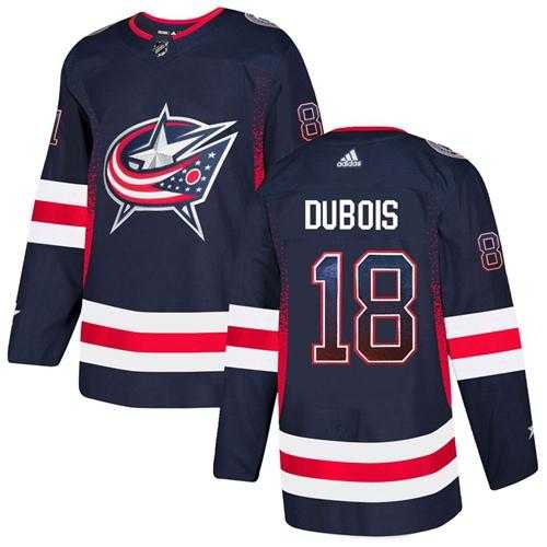 Men's Adidas Columbus Blue Jackets #18 Pierre-Luc Dubois Navy Blue Home Authentic Drift Fashion Stitched NHL Jersey