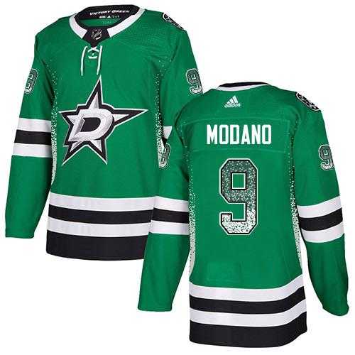 Men's Adidas Dallas Stars #9 Mike Modano Green Home Authentic Drift Fashion Stitched NHL Jersey
