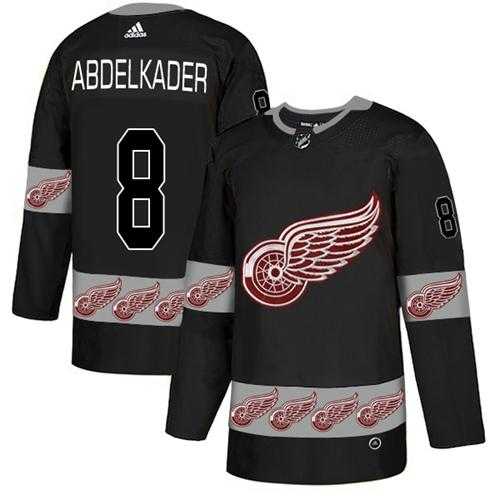 Men's Adidas Detroit Red Wings #8 Justin Abdelkader Black Authentic Team Logo Fashion Stitched NHL Jersey