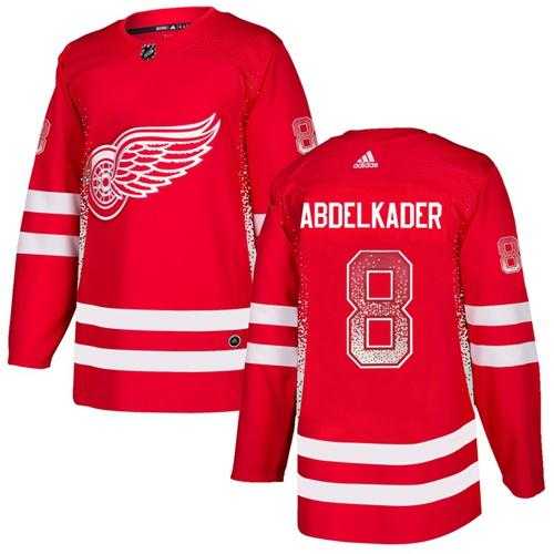 Men's Adidas Detroit Red Wings #8 Justin Abdelkader Red Home Authentic Drift Fashion Stitched NHL Jersey