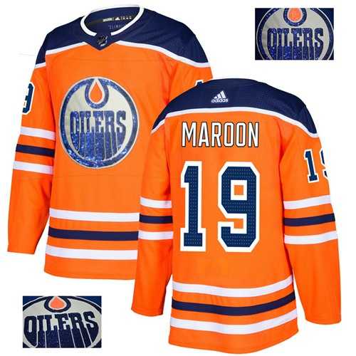 Men's Adidas Edmonton Oilers #19 Patrick Maroon Orange Home Authentic Fashion Gold Stitched NHL