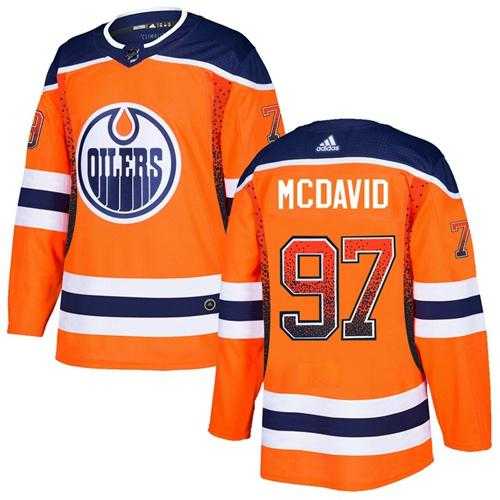 Men's Adidas Edmonton Oilers #97 Connor McDavid Orange Home Authentic Drift Fashion Stitched NHL Jersey