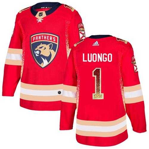 Men's Adidas Florida Panthers #1 Roberto Luongo Red Home Authentic Drift Fashion Stitched NHL Jersey