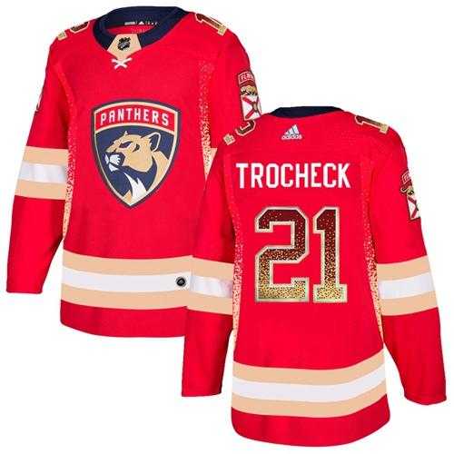Men's Adidas Florida Panthers #21 Vincent Trocheck Red Home Authentic Drift Fashion Stitched NHL Jersey