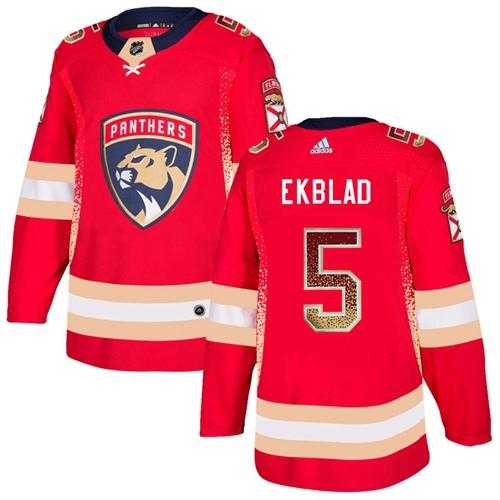 Men's Adidas Florida Panthers #5 Aaron Ekblad Red Home Authentic Drift Fashion Stitched NHL Jersey