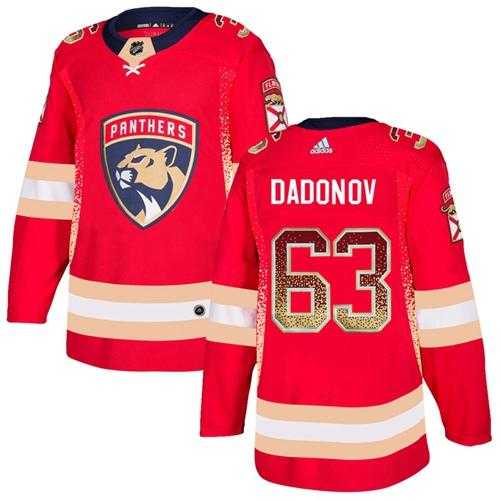 Men's Adidas Florida Panthers #63 Evgenii Dadonov Red Home Authentic Drift Fashion Stitched NHL Jersey
