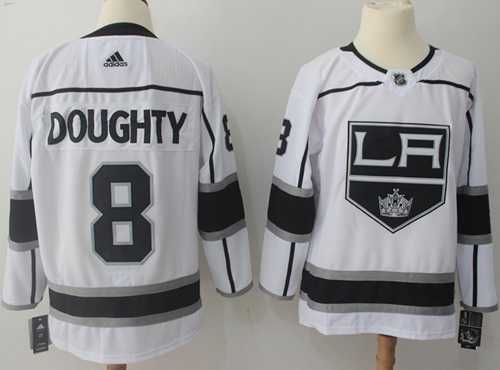 Men's Adidas Los Angeles Kings #8 Drew Doughty White Road Authentic Stitched NHL