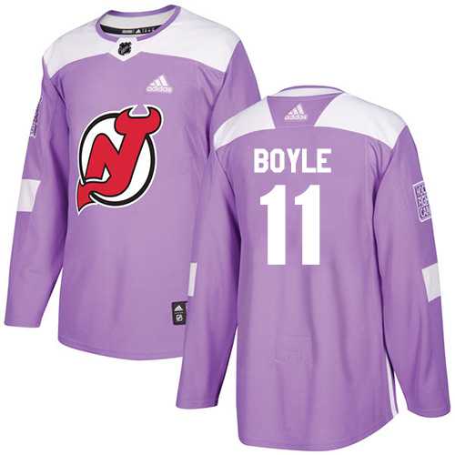 Men's Adidas New Jersey Devils #11 Brian Boyle Purple Authentic Fights Cancer Stitched NHL