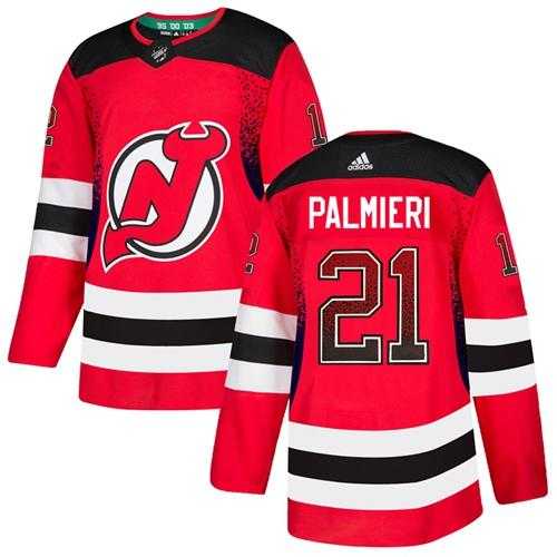 Men's Adidas New Jersey Devils #21 Kyle Palmieri Red Home Authentic Drift Fashion Stitched NHL Jersey