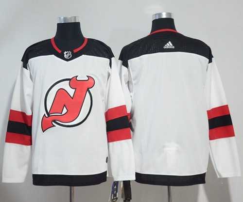 Men's Adidas New Jersey Devils Blank White Road Authentic Stitched NHL