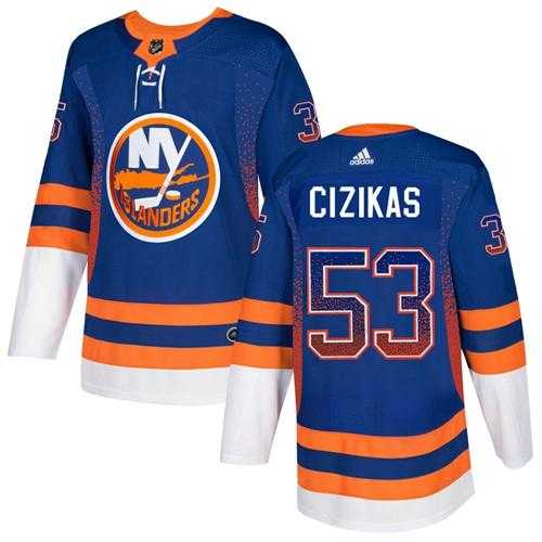 Men's Adidas New York Islanders #53 Casey Cizikas Royal Blue Home Authentic Drift Fashion Stitched NHL Jersey