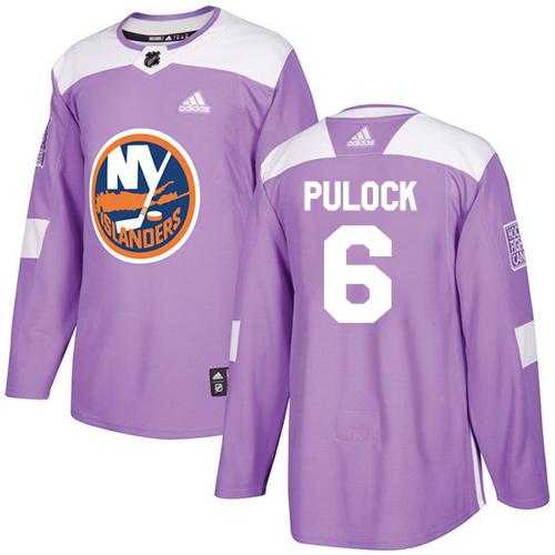 Men's Adidas New York Islanders #6 Ryan Pulock Purple Authentic Fights Cancer Stitched NHL Jersey