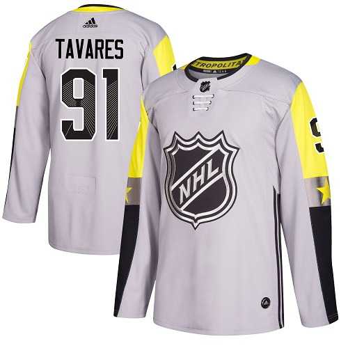 Men's Adidas New York Islanders #91 John Tavares Gray 2018 All-Star Metro Division Authentic Stitched NHL
