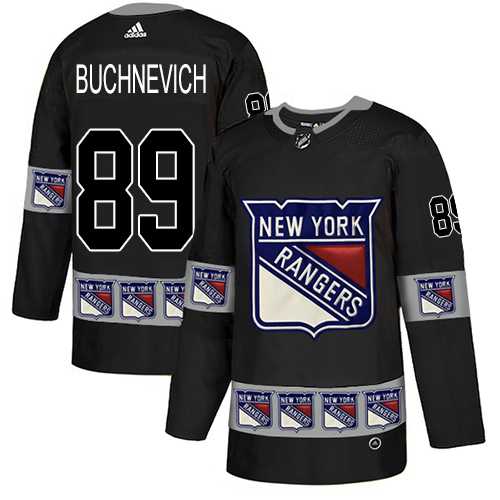 Men's Adidas New York Rangers #89 Pavel Buchnevich Black Authentic Team Logo Fashion Stitched NHL Jersey