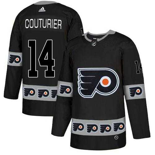 Men's Adidas Philadelphia Flyers #14 Sean Couturier Black Authentic Team Logo Fashion Stitched NHL Jersey
