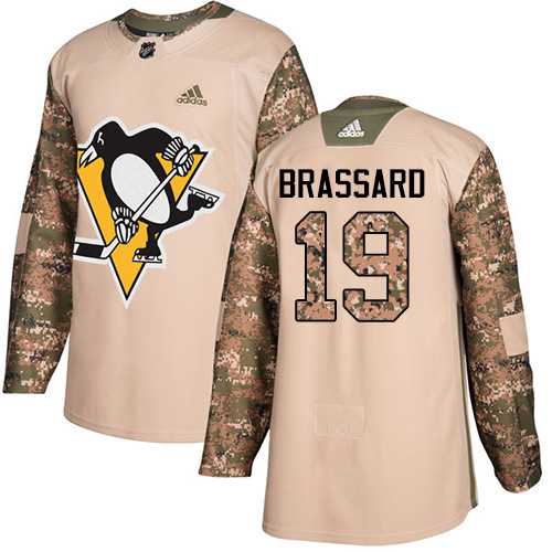 Men's Adidas Pittsburgh Penguins #19 Derick Brassard Camo Authentic 2017 Veterans Day Stitched NHL Jersey