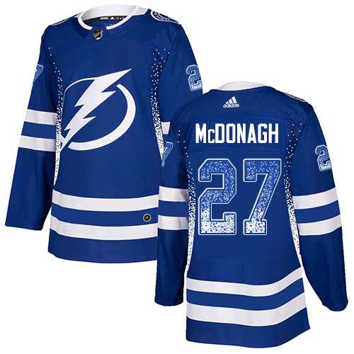 Men's Adidas Tampa Bay Lightning #27 Ryan McDonagh Blue Home Authentic Drift Fashion Stitched NHL Jersey