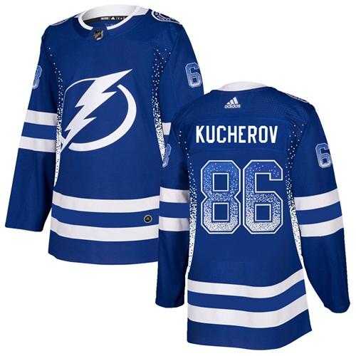 Men's Adidas Tampa Bay Lightning #86 Nikita Kucherov Blue Home Authentic Drift Fashion Stitched NHL Jersey