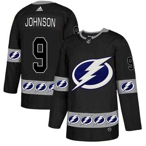 Men's Adidas Tampa Bay Lightning #9 Tyler Johnson Black Authentic Team Logo Fashion Stitched NHL Jersey
