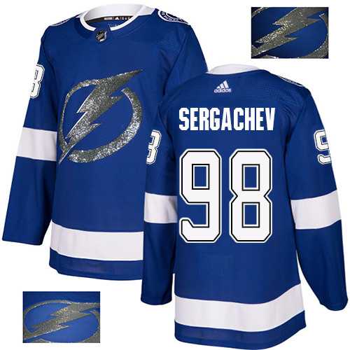 Men's Adidas Tampa Bay Lightning #98 Mikhail Sergachev Blue Home Authentic Fashion Gold Stitched NHL