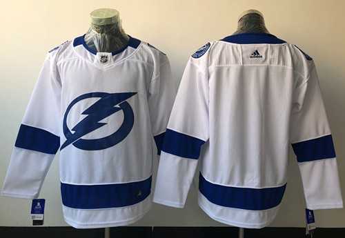 Men's Adidas Tampa Bay Lightning Blank White Road Authentic Stitched NHL