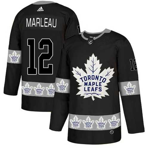Men's Adidas Toronto Maple Leafs #12 Patrick Marleau Black Authentic Team Logo Fashion Stitched NHL Jersey