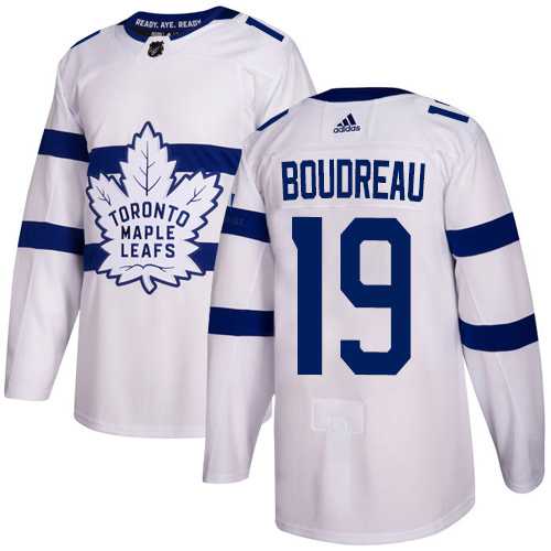 Men's Adidas Toronto Maple Leafs #19 Bruce Boudreau White Authentic 2018 Stadium Series Stitched NHL Jersey
