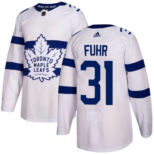 Men's Adidas Toronto Maple Leafs #31 Grant Fuhr White Authentic 2018 Stadium Series Stitched NHL Jersey