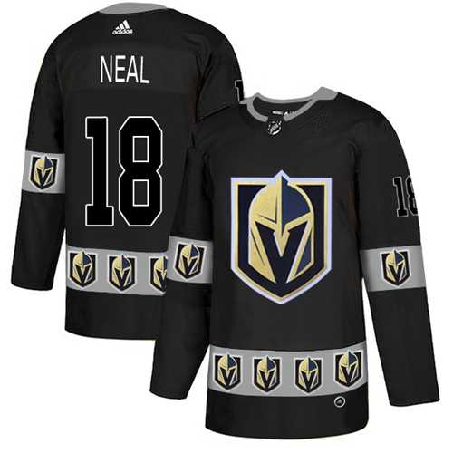 Men's Adidas Vegas Golden Knights #18 James Neal Black Authentic Team Logo Fashion Stitched NHL Jersey