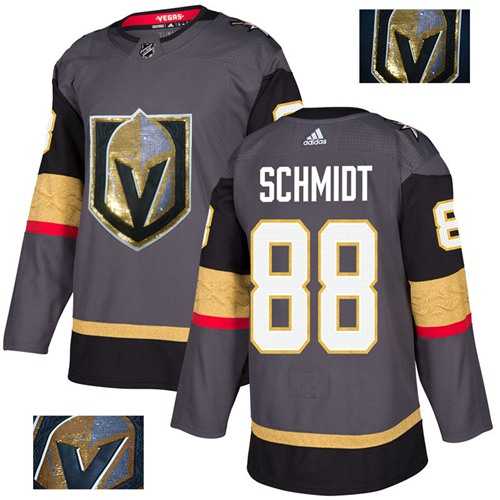 Men's Adidas Vegas Golden Knights #88 Nate Schmidt Grey Home Authentic Fashion Gold Stitched NHL