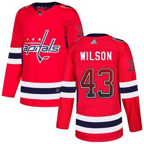 Men's Adidas Washington Capitals #43 Tom Wilson Red Home Authentic Drift Fashion Stitched NHL Jersey