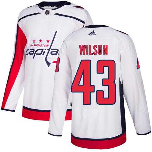 Men's Adidas Washington Capitals #43 Tom Wilson White Road Authentic Stitched NHL Jersey