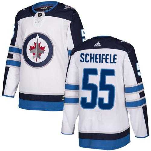 Men's Adidas Winnipeg Jets #55 Mark Scheifele White Road Authentic Stitched NHL Jersey