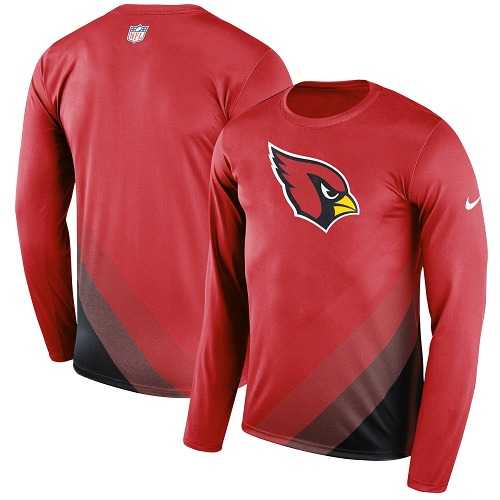 Men's Arizona Cardinals Nike Red Sideline Legend Prism Performance Long Sleeve T-Shirt