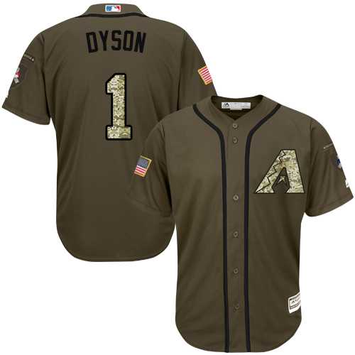Men's Arizona Diamondbacks #1 Jarrod Dyson Green Salute to Service Stitched MLB