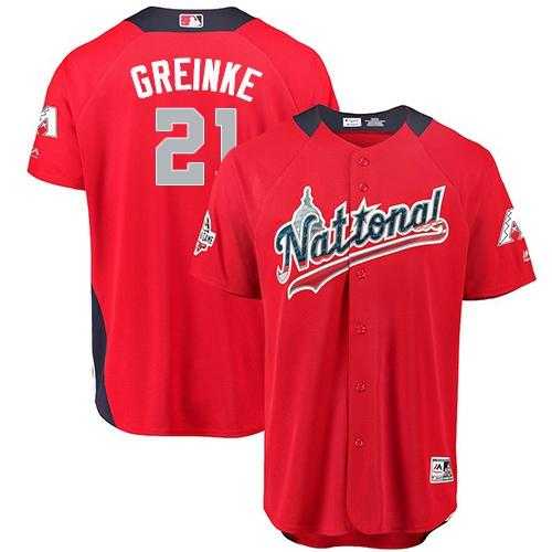Men's Arizona Diamondbacks #21 Zack Greinke Red 2018 All-Star National League Stitched MLB