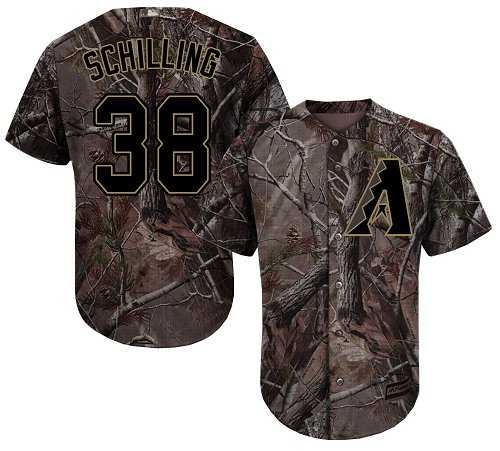 Men's Arizona Diamondbacks #38 Curt Schilling Camo Realtree Collection Cool Base Stitched MLB