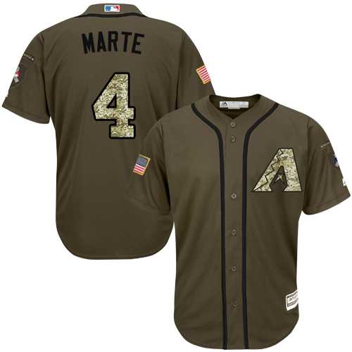 Men's Arizona Diamondbacks #4 Ketel Marte Green Salute to Service Stitched MLB